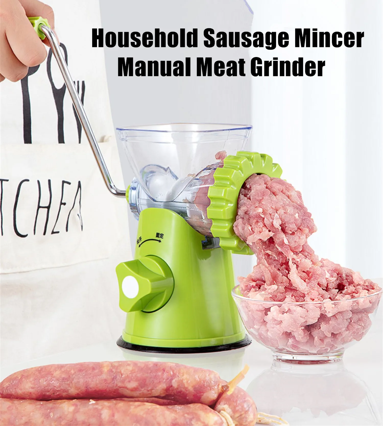 Multifunctional Aluminum Alloy Manual Meat Mincer Grinder Handheld Food  Processor Chopper Sausages Filler Kitchen Cooking Tool