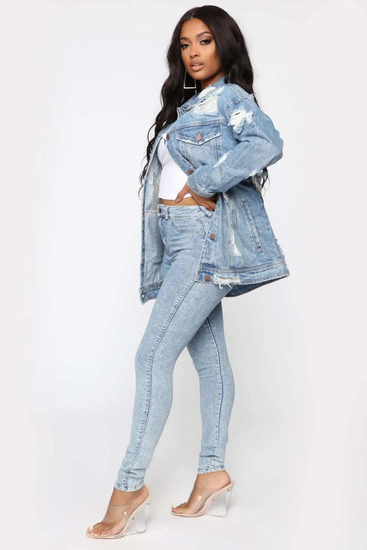 Krissy Oversized Denim Jacket - Medium Wash, Fashion Nova, Jackets & Coats