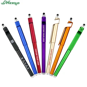 Custom Logo 3 in 1 Multi-Function Touchscreen Sports Promotional Ballpoint Pens 0.5mm Writing Width Plastic Black Ink Novelty
