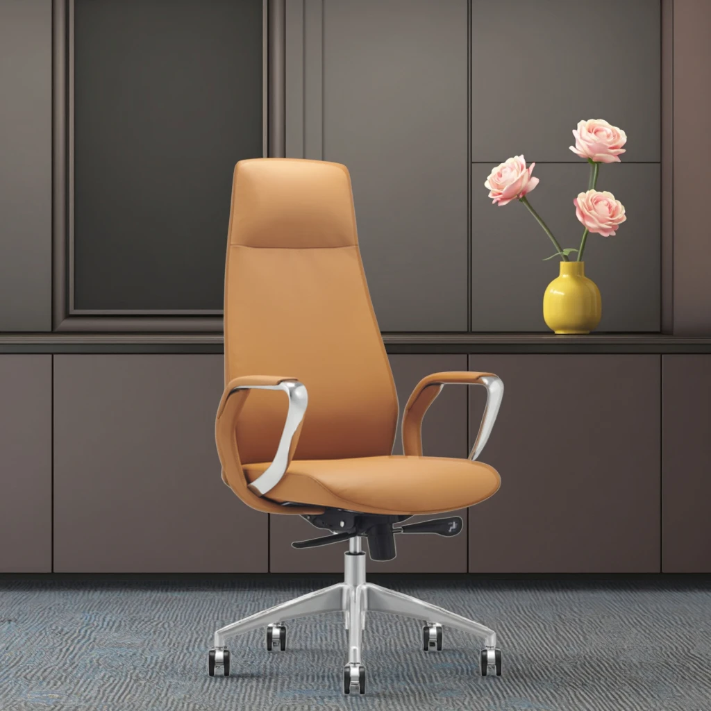 Luxury Aluminum Arm Executive Chair Built-in Steel Frame Synchronous Tilt Mechanism 2