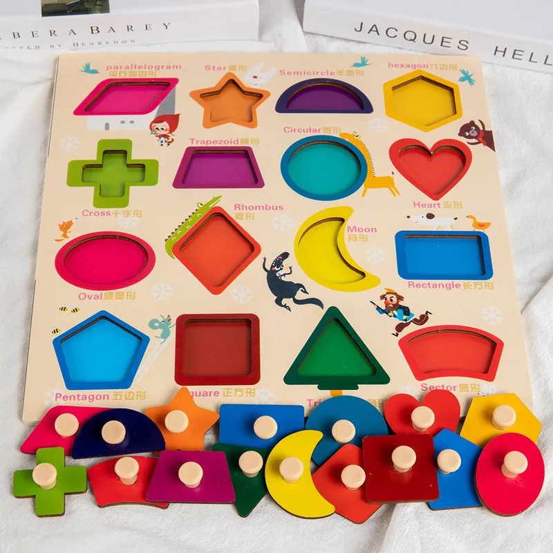 Baby Wooden Toys 3d Puzzle Cartoon Animal Intelligence Jigsaw Puzzle ...