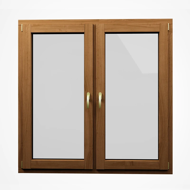 Wholesale Tempered Glass Aluminum Clad Wood Window Customized Double Casement Windows For Villa