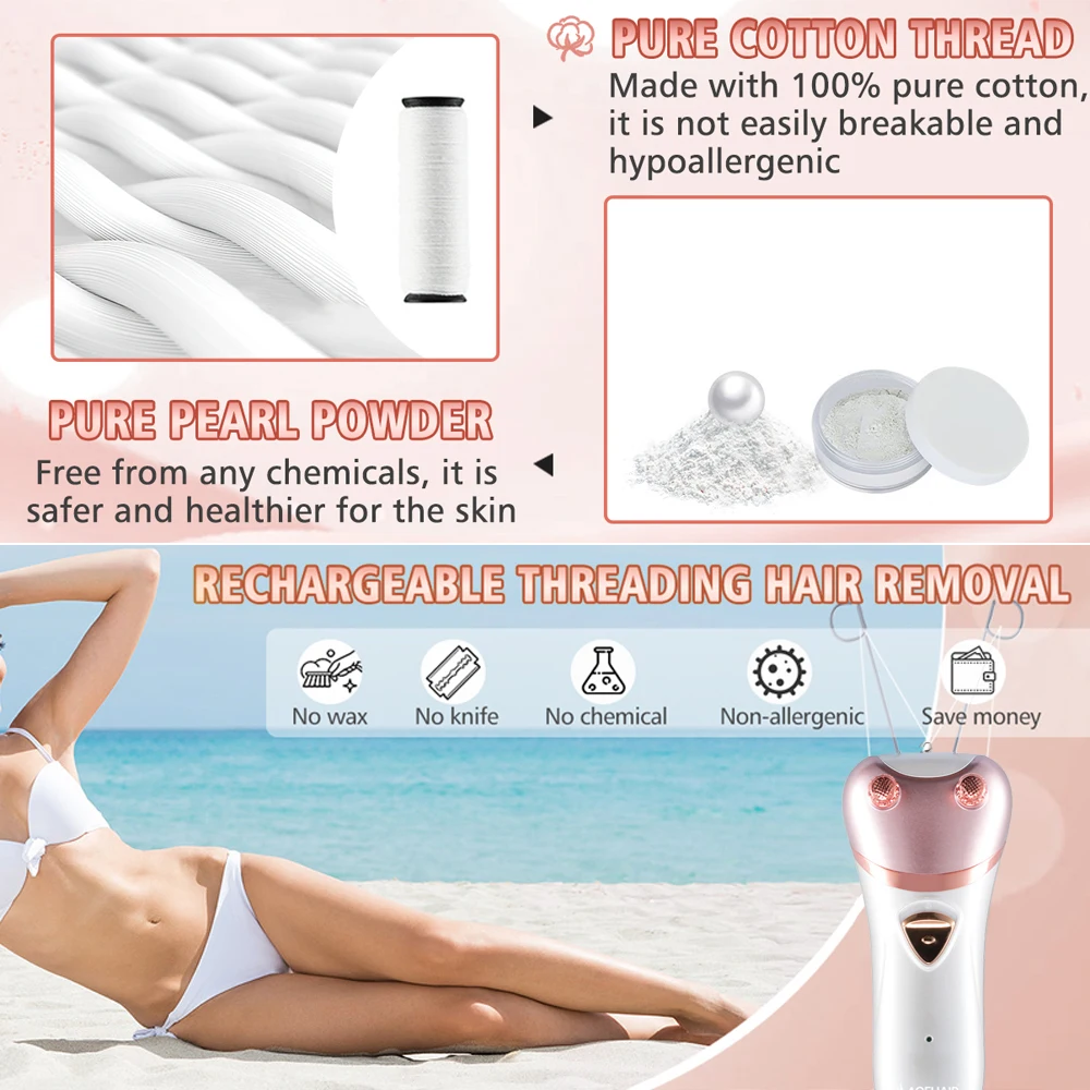 Moehair Automatic Threader Machine Epilator Facial Hair Remover