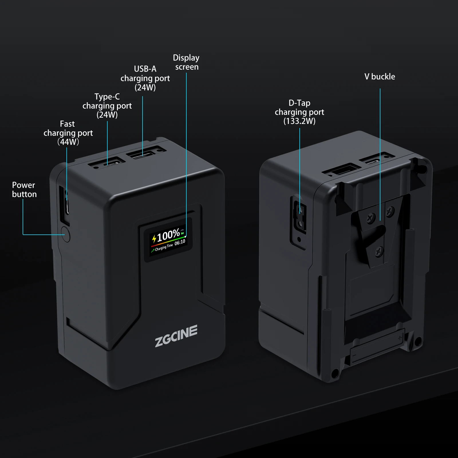 
 Сменная батарея высокой мощности V-образное крепление батарея 99Wh 6800mAh14.8V перезаряжаемая V Блокировка литий-ионная батарея мощность для освещения камеры  