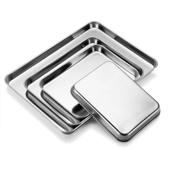 304 stainless steel baking trays for oven bread cake bakery rack trolley accessories sieve tools dry pan bakeware