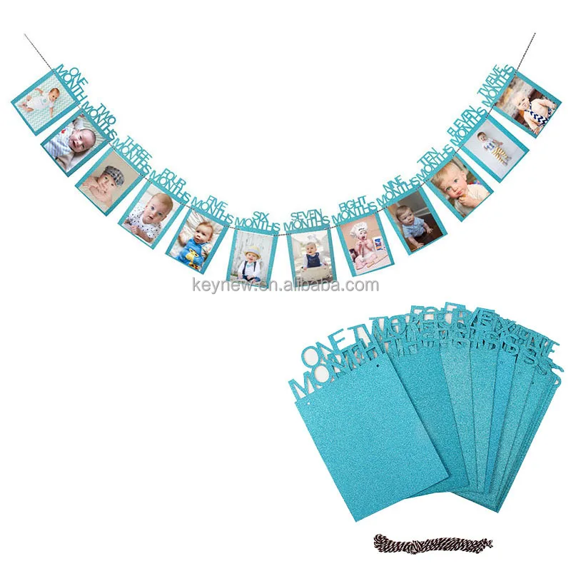 Happy Birthday Photo Frame Banner For Family First Party Decoration Kids Baby Boy Girl My 1st One Year Supplies 12 Month Buy 1st Birthday Photo Bunting Garland 12 Month Photo Banner Birthday
