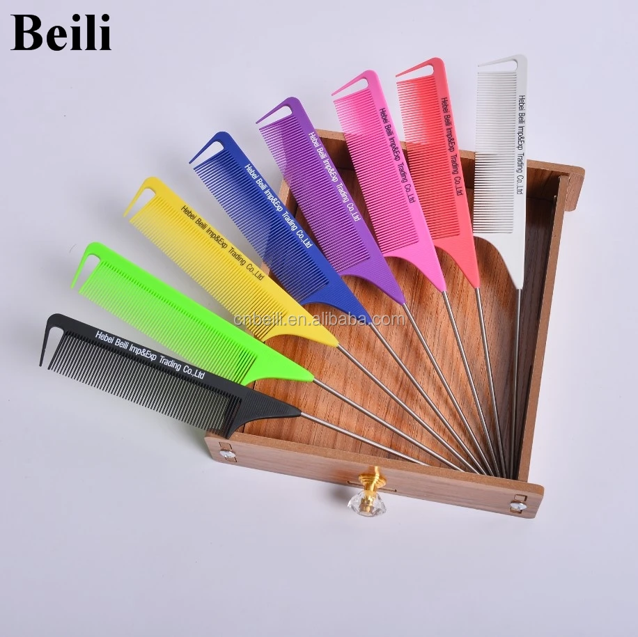 Hot Customized Private Label Pink Hair Tinting Parting Comb Salon Styling  Metal Pin Rat Tail Carbon Braiding Comb for Women - China Hair Comb and Rat  Tail Comb price