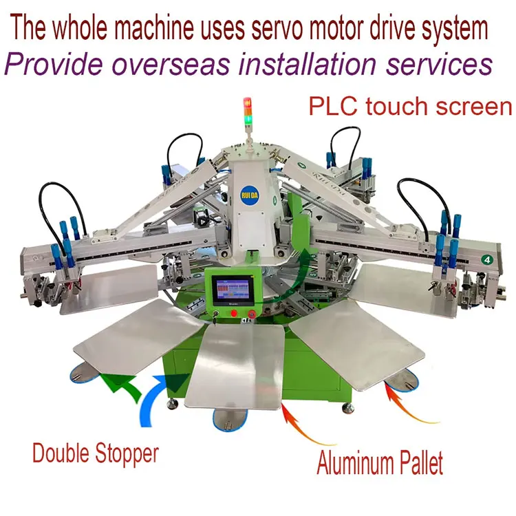 product automatic 4 color 12 stations screen printing machine with hybrid digital printing machine-10