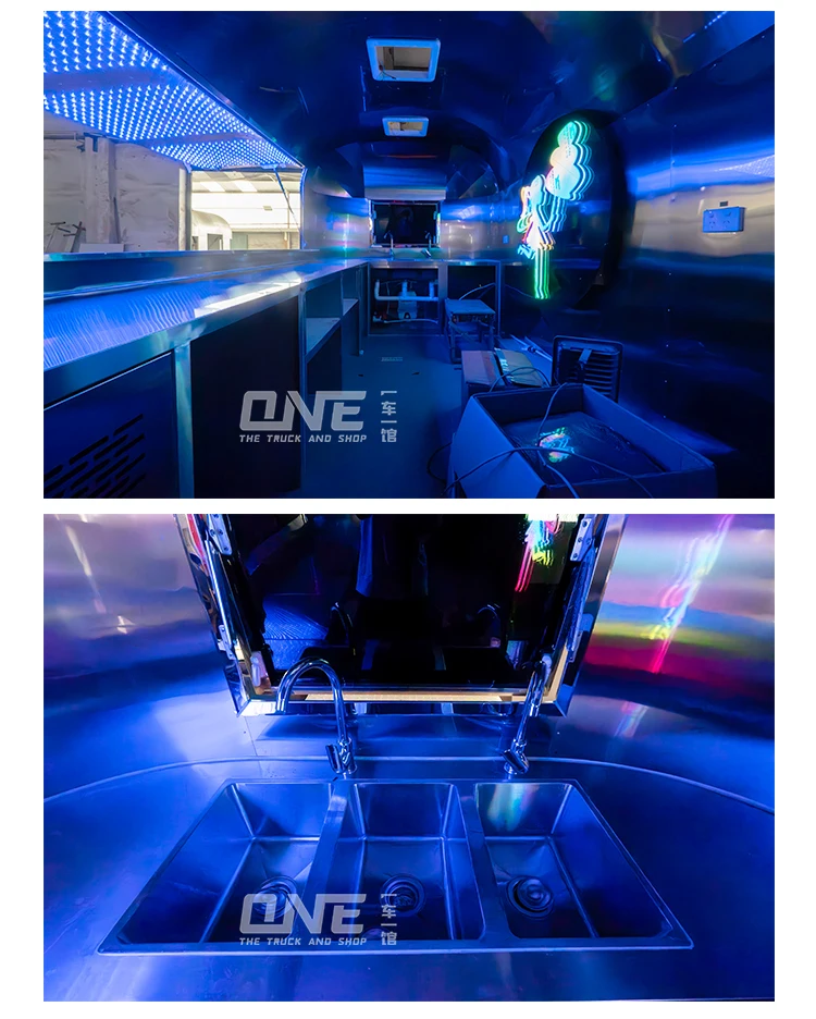 Commercial Stainless Steel Food Trolley Food Truck With Full Kitchen