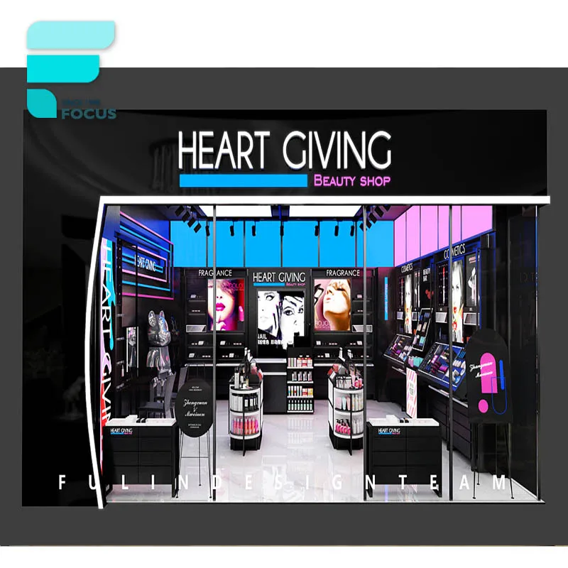 Good Quality Cosmetic Display Store Makeup Furniture Counter Beauty Salon Decoration Shop Interior Design Nail Kiosk