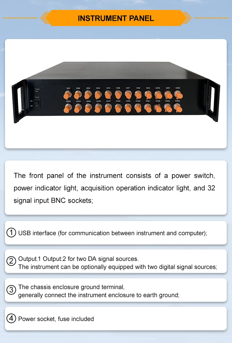 JSD1832A2 24-bit A/D Digital Dynamic Signal Analyzer Voltage IEPE Data Collector supplier