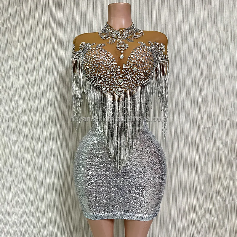 Nocance 2023 New Product Sparking Diamonds Tassel Party Dress ...
