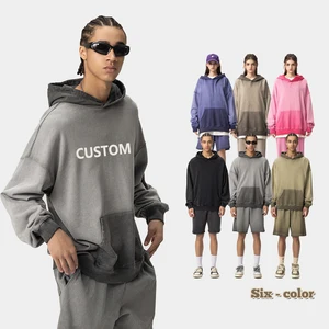 OEM 420 GSM 100% Cotton Heavyweight Terry Hoodie Custom Logo Streetwear Oversized Vintage Washed Series Heavy Pullover