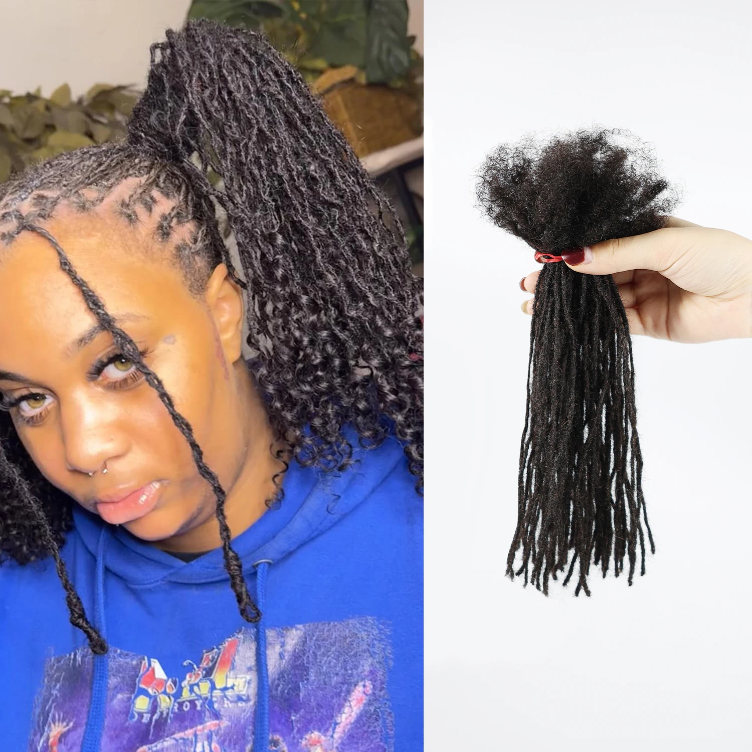 0.1cm 10inches New Style Human Hair Loc Extension Bundles Dreads Extensions Human Hair Regular Locs for Black Man and Women