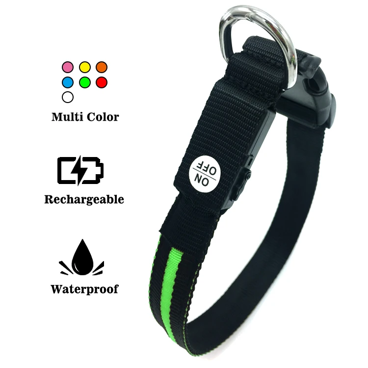 Новое поступление водонепроницаемый мигающий перезаряжаемые загорасветодио дный светодиодный ошейник CE RoHS сертификат