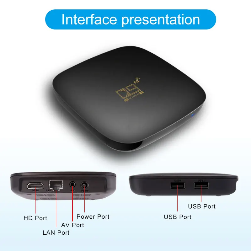 Factory  Tv Box D9 2.4G 5G WiFi With BT Firmware Update Android 10 11 Smart Tv Box Amlogic 4k Set-top Box