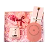 Pink-Heating cup with spoon+flower+towerl bear