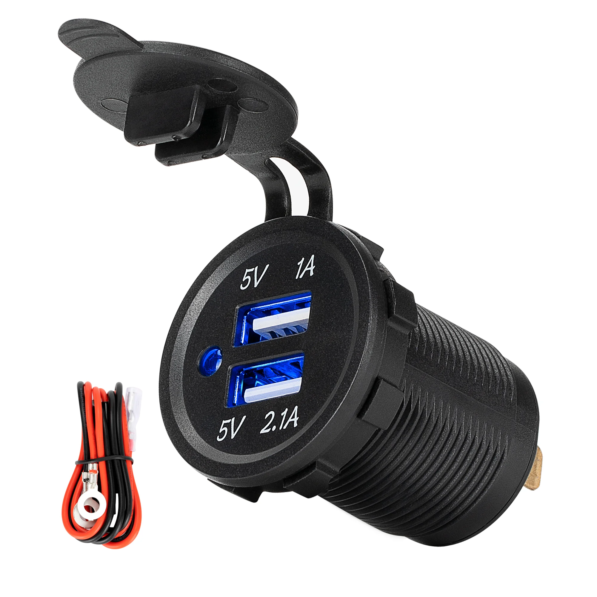 waterproof usb cigarette charger Power Output 3.1A USB Socket Waterproof Dual USB Charger 12V-24V USB Car  Socket With LED for Car Motorcycle Truck RV Boat