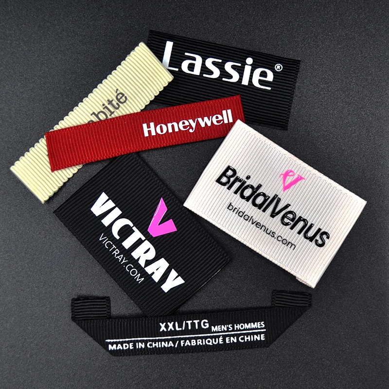 Custom Washing Care Label Tag Tape Custom Brand Satin Fabric Printed ...