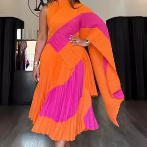 Latest Miyake Pleated Design Casual Two-Piece Set Vintage Polyester Irregular Top Ankle-Length Pleated Skirt Summer Clothing