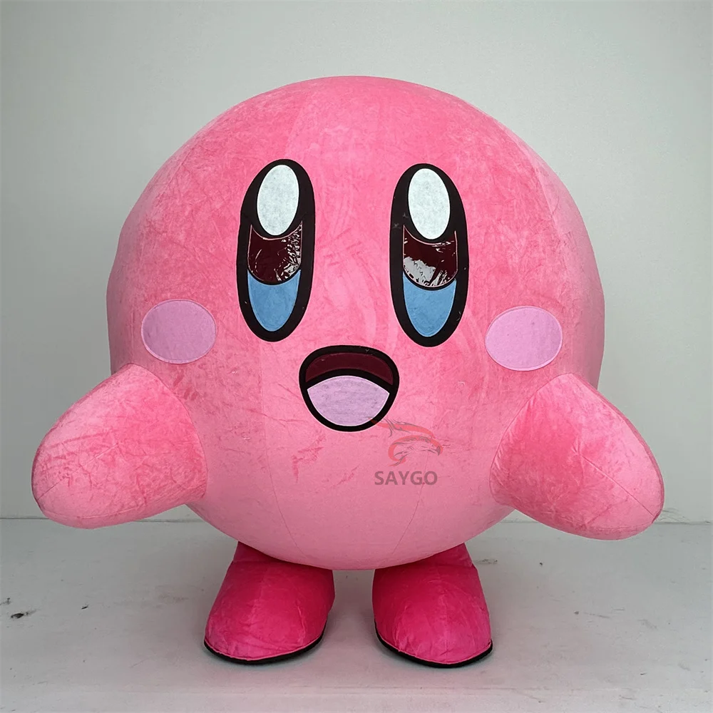 Hot Sale Snorlax Pink Round Kirby Lovely Monster Inflatable Mascot Costume Inflatable Cartoon Walking Costume for Cosplay