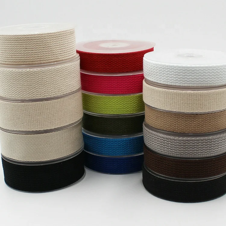 Wholesale Manufacture 38mm Cotton Jacquard Woven Strap Tape Custom 25mm Cotton Webbing Bag Belts