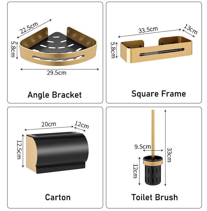 Luxury Toilet Corner Shower Caddy Hanging Gold Shower Caddy Shower