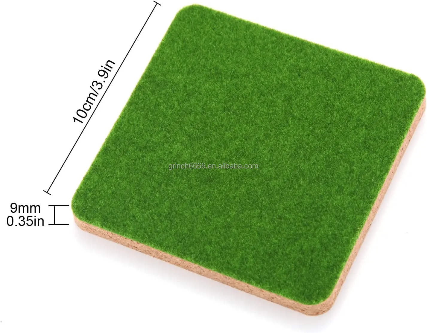 New Product Ideas 2023 Faux Grass Coasters Beverage Coaster Lawn Cork