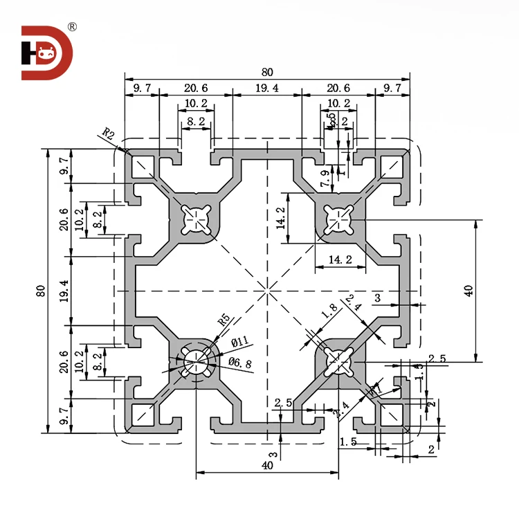 product 8080 industrial automation extrusion aluminum profile 8080 aluminum alloy equipment frame support workbench-3