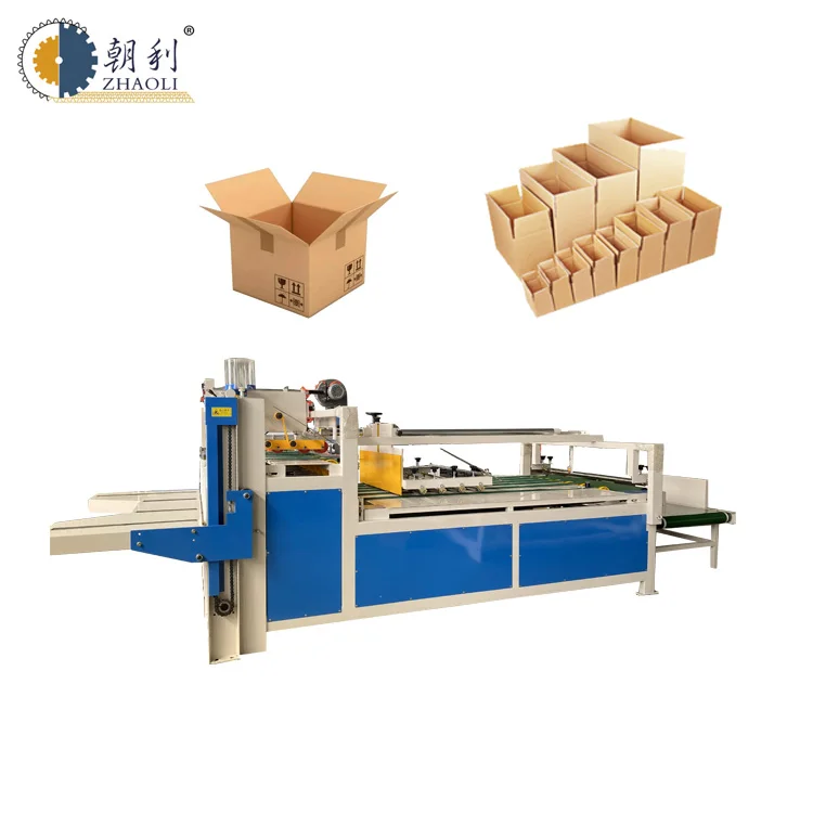 Manual Feeding Carton Box Folding Gluing Machine For Corrugated Box
