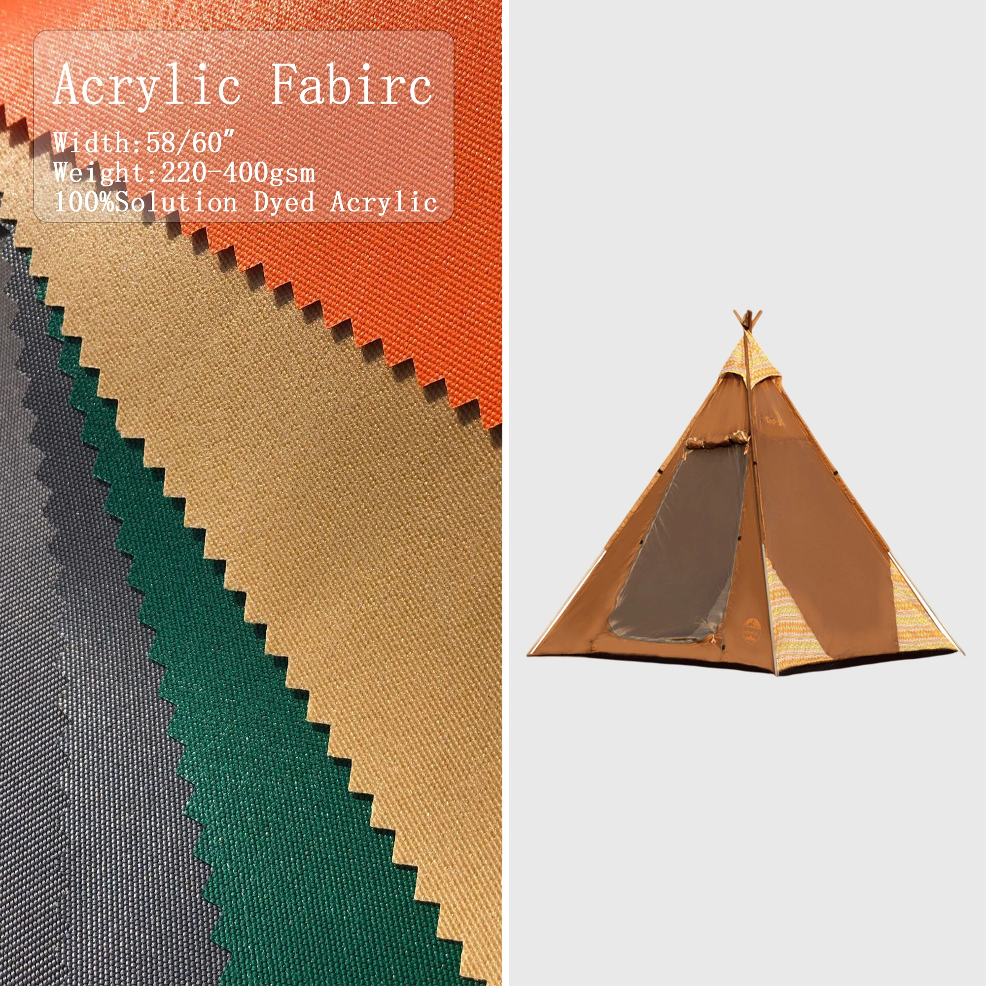 Функциональная ткань наружная сгибание и изготовление акрила 100% акриловая для палатки
