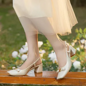 Women's Summer High Top Super High Thick Heel Square Toe Mary Jane Outdoor Sandals Customizable 3507-2