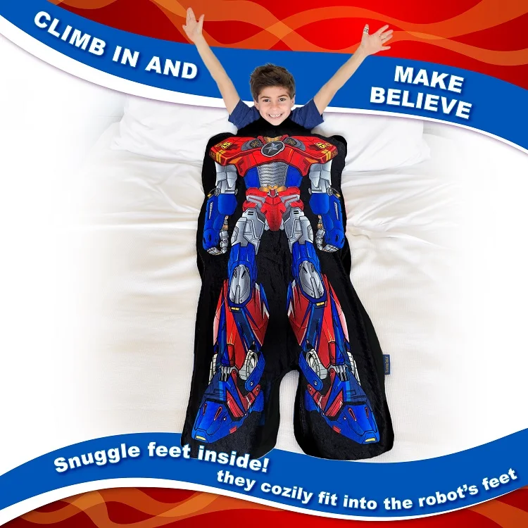 Commander Robot Cozy Fleece Wearable Blanket for Kids Bedding and Pajamas Kids' Gifts Comfortable Robot Toys Blanket