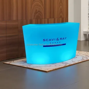 Customized Brand Logo Colorful Remote Controlled Glowing Led Bar Table