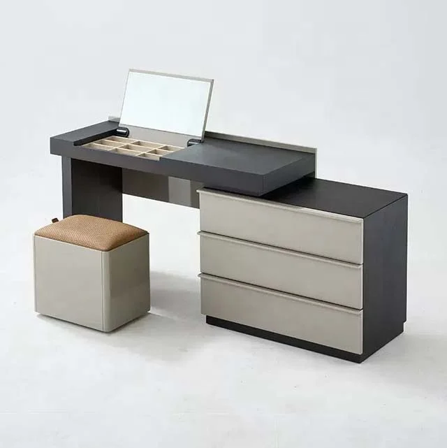 Modern Style Makeup Table Retractable Storage Cabinet Minimalist Dresser Table With Mirror Vanity Luxurious Dressing Table Set