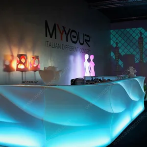 Commercial Furniture Office Bar Nightclub Hall Hotel Sectional Luminous Reception Desk with LED Light
