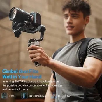 ZHIYUN  WEEBILL 3E 3-Axis Gimbal Stabilizer for Canon/Sony/Nikon Camera,Native Vertical Shooting Handheld Camera Gimbal detail image