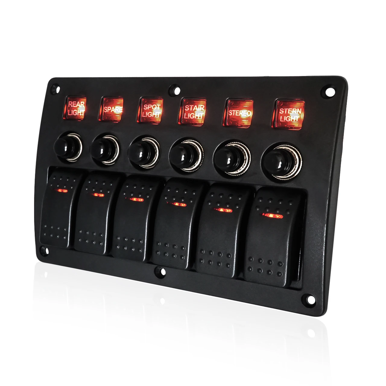 Панель переключателей. Дисплей переключение музыки. Waterproof Switch Panel RTA-10041-BK.