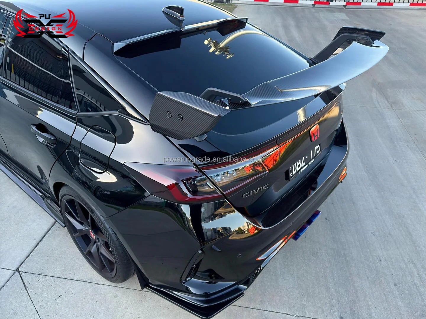 Dry Carbon Rear Spoiler for Honda Civic FL5 Type R - AD Style Rear Wing ...
