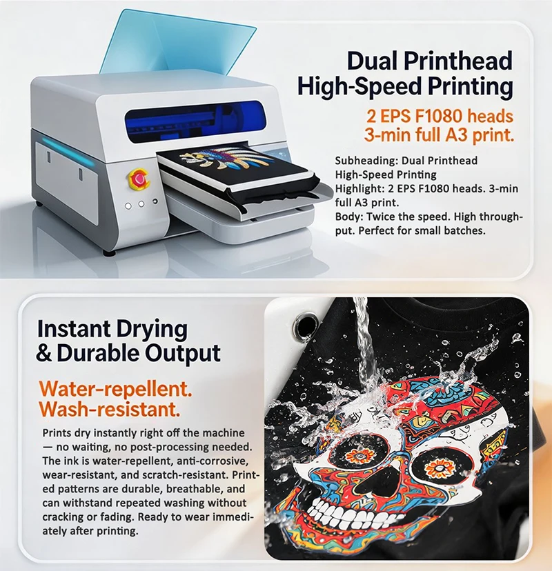 Dual Printhead DTG Printer