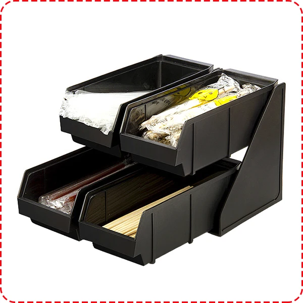 Restaurant Drink Self-Service Plastic Coffee Station Organizer Bar Countertop Paper Cup and Lid Dispenser Holder details