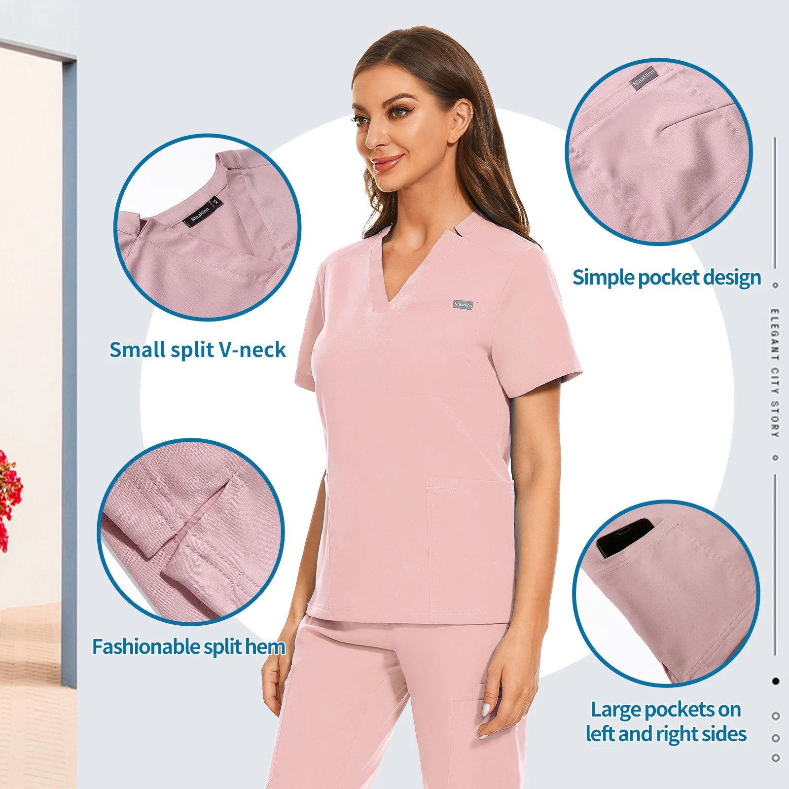 Hight Waisted Work Pants Reusable Custom Scrub Jogger Style Doctor Nursing Scrub Sets Medical Clinic White Hospital Uniform Suit
