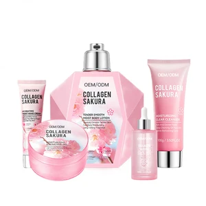 Cherry Blossom Anti-Aging & Anti-Wrinkle Whitening Collagen Hydrating Moisturizing Vegan Face Skincare Series