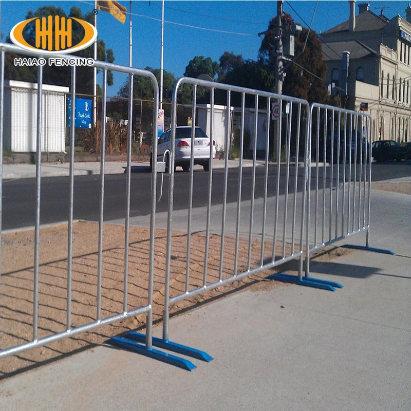 Temporary Pedestrian Heavy Duty Crowd Control Steel Barricade Crowd Control Barriers Metal Interlocking Barricade