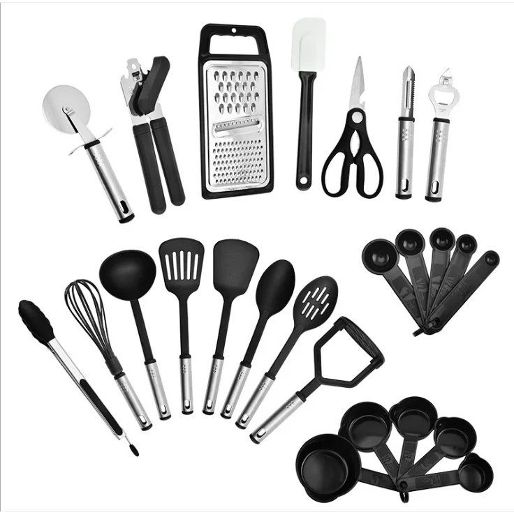 Juego de utensilios de cocina, 25 utensilios de cocina de nailon,  utensilios de cocina con espátula,…Ver más Juego de utensilios de cocina,  25