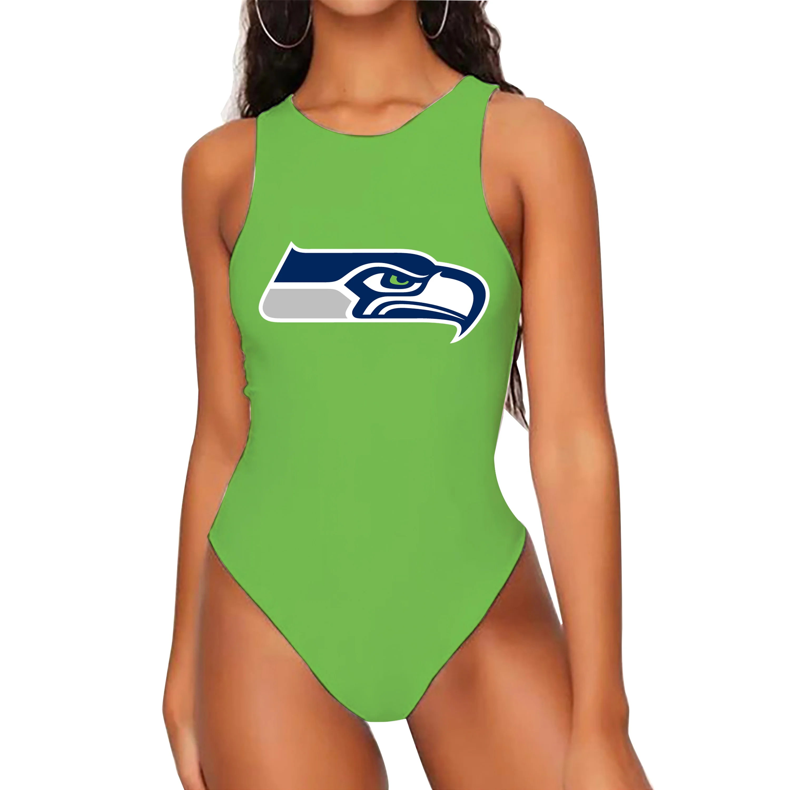 2022 New Sexy Bikini Swimsuit Custom Nfl Printed Plus Size Thong Swimsuit Beachwear Sleeveless 7428