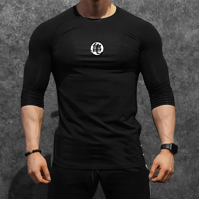 Custom LOGO High Quality Lycra Compression Shirts Black Pure Color Gym  Tshirts Men Turtleneck Shirt Long Sleeves Men's T-Shirts - AliExpress