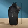 H neck black leather 30cm
