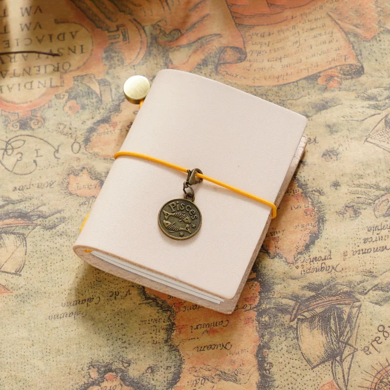 Mini Hand Ledger Cute Small Leather Notebook Portable Exquisite Gifts Diary Book for Friend