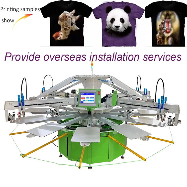 product automatic 4 color 12 stations screen printing machine with hybrid digital printing machine-1